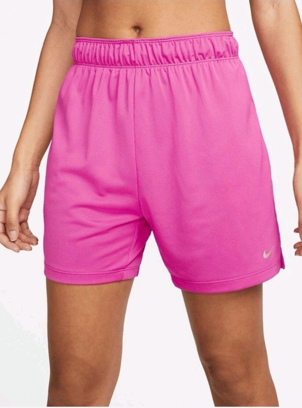 Nike Women's Fuscia Pink Attack Dri-Fit 5" Fold Over Waist Shorts Size XL